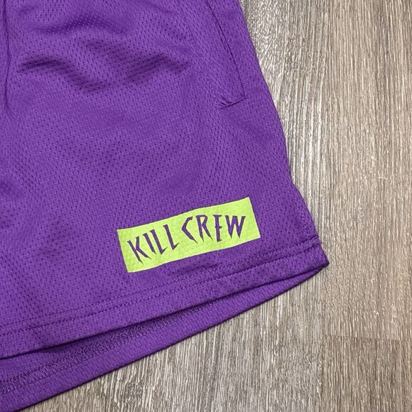 Kill Crew Shorts Mens Medium Purple Flame MMA Muay Thai Gym Training - Picture 6 of 8